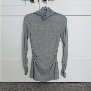 Express Heather Gray Long Sleeve Women's Top
